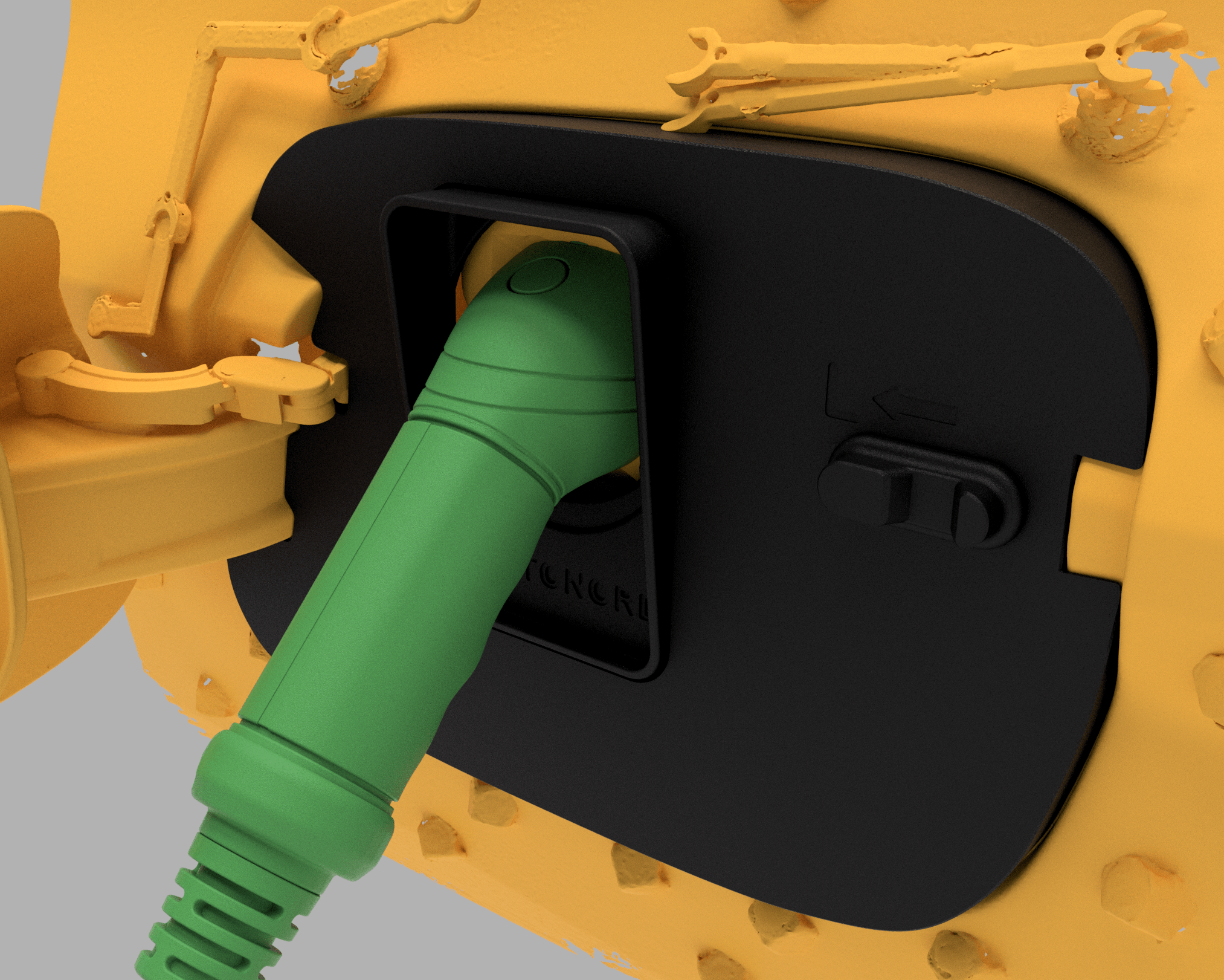 Audi Q6 E - tron vær og snø deksel for ladeport - Sort - PROTONORD - PROTONORD
