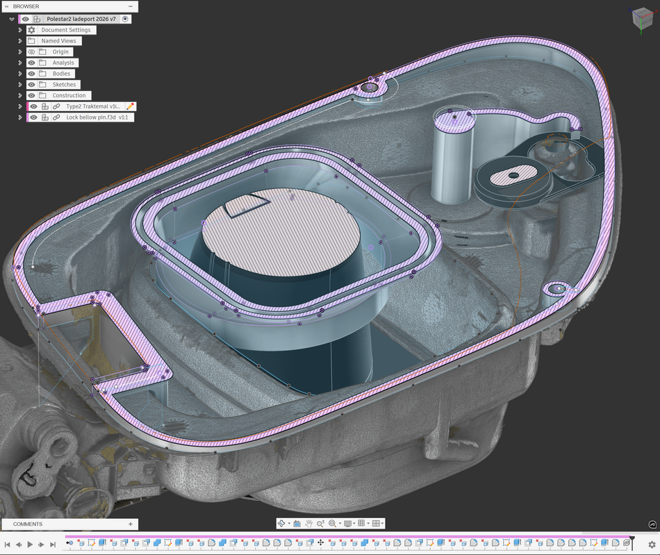 Polestar 2 V2 Vær og snø deksel for ladeport