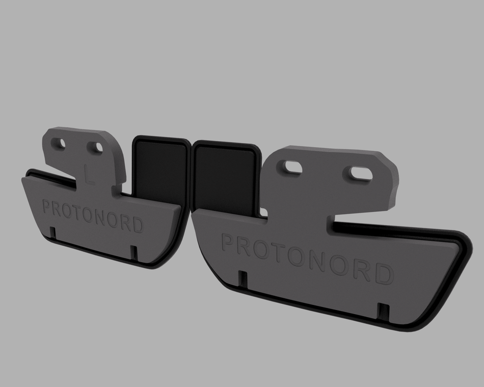 Fisker Ocean "Aeroflap" konverteringsett deflector bakjul - Venstre braketter med deflector - PROTONORD