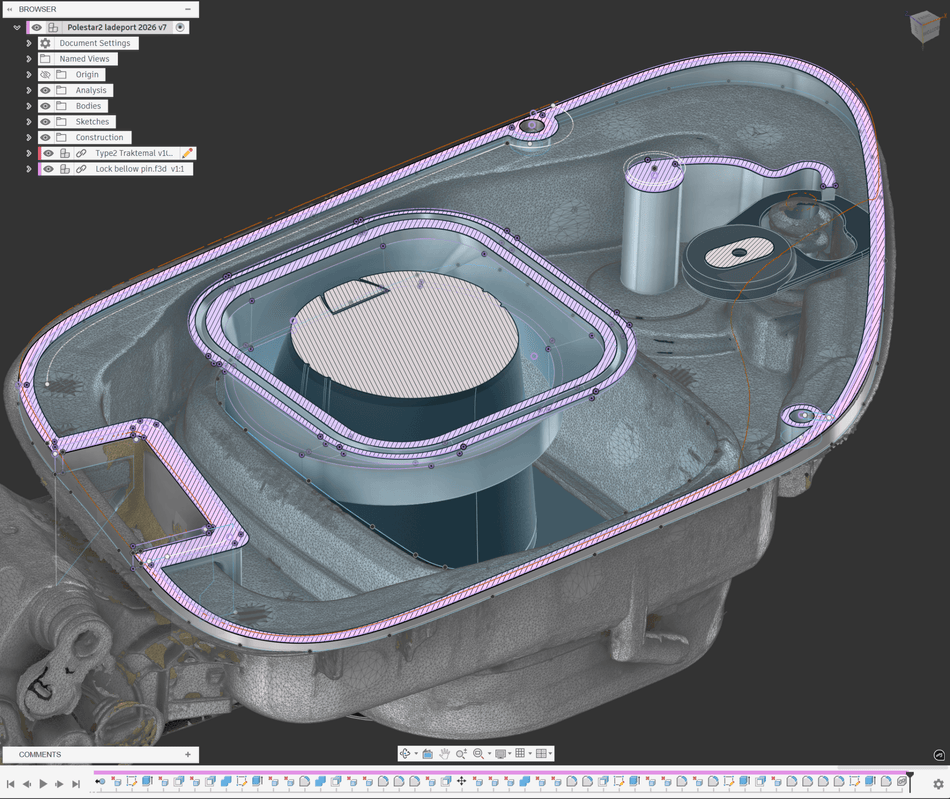Polestar 2 V2 Vær og snø deksel for ladeport - PROTONORD